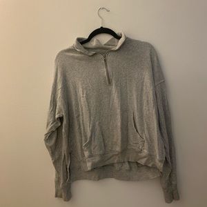 aerie gray quarter zip sweatshirt